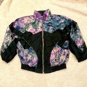 90s EAST WEST Multicolor Tie Dye Windbreaker Ski Jacket The Panda Group Small